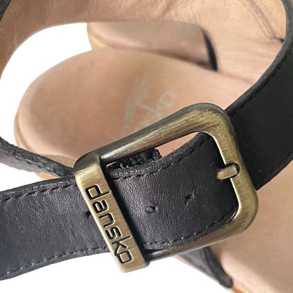Dansko Matty Black Leather Buckle Sandals EU 37 US 6.5-7 Comfort - Picture 6 of 11